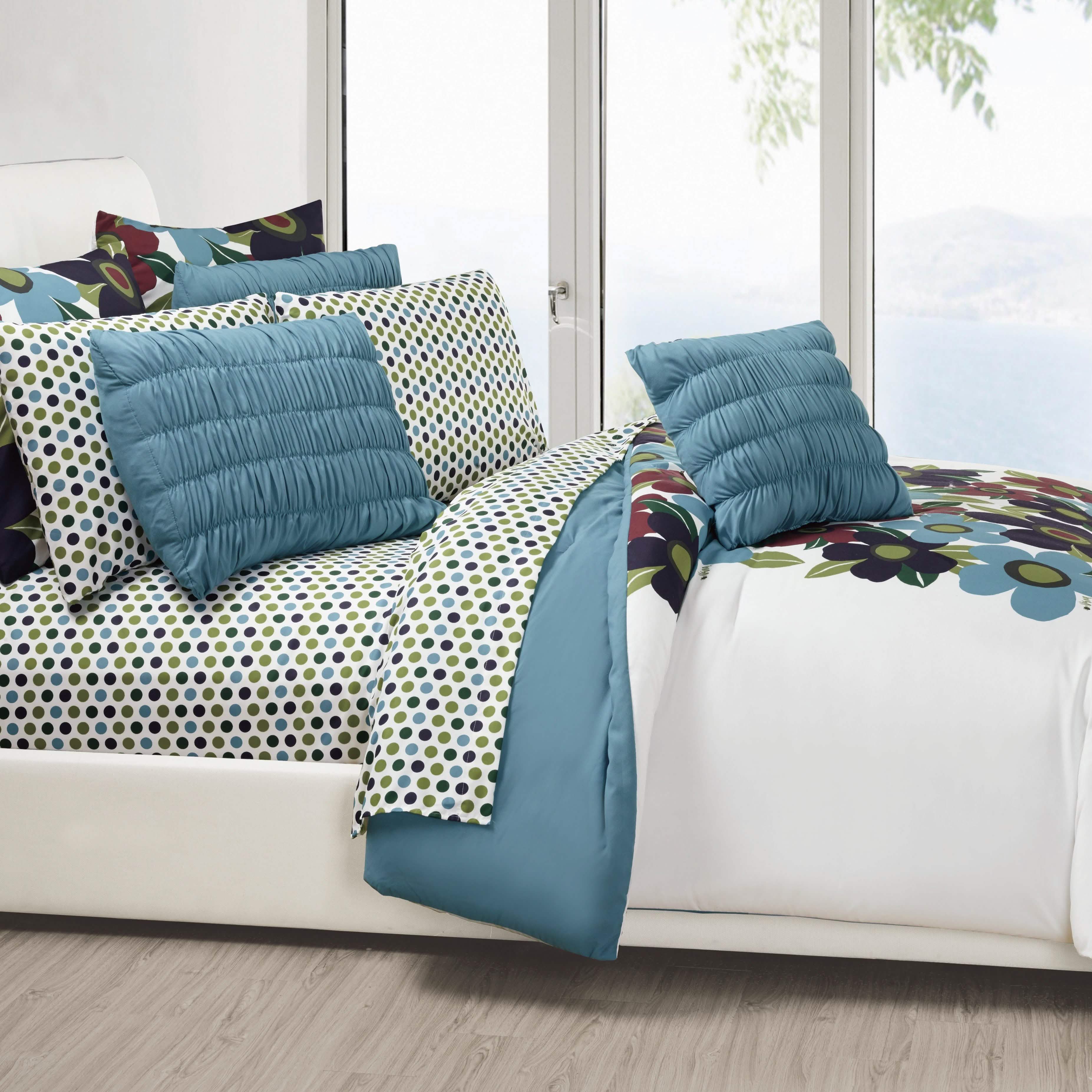 10-Piece Set: Oversized Floral Comforter Set Bedding - DailySale
