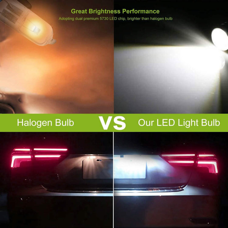 10-Piece: Xenon White Wedge Base LED Bulbs Automotive - DailySale