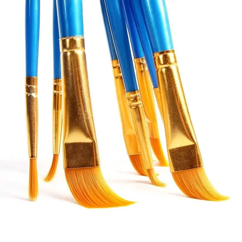 10-Pieces: Artist Paintbrush Nylon Round Pointed Flat Head Set Arts & Crafts - DailySale
