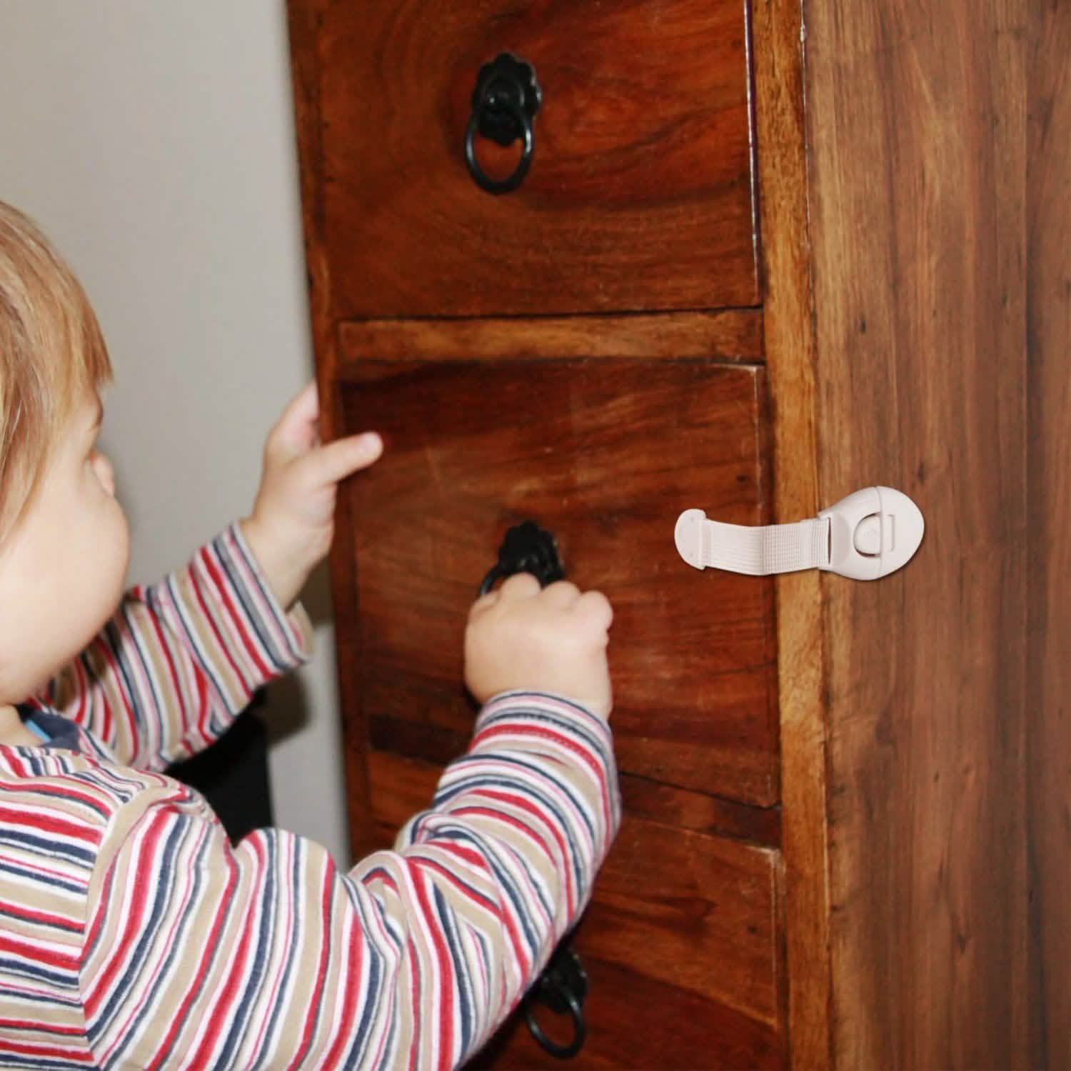 10-Pieces: Kids Safety Locks with 5 Furniture Corner Protectors Baby - DailySale