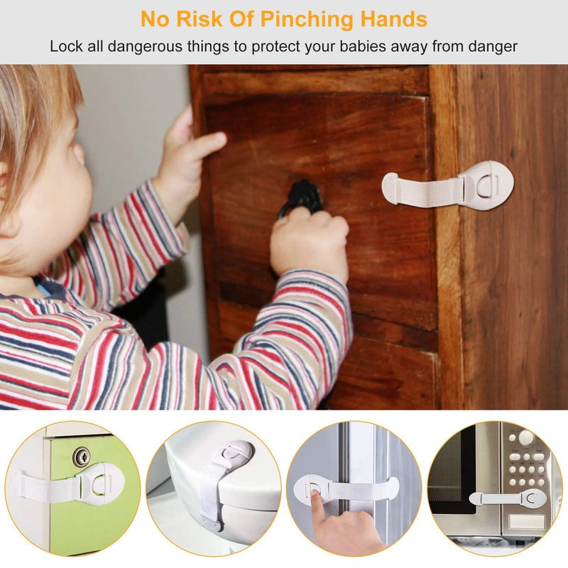 10-Pieces: Kids Safety Locks with 5 Furniture Corner Protectors Baby - DailySale