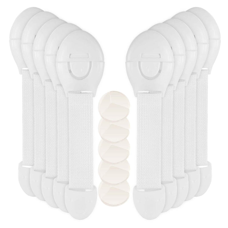 10-Pieces: Kids Safety Locks with 5 Furniture Corner Protectors Baby - DailySale