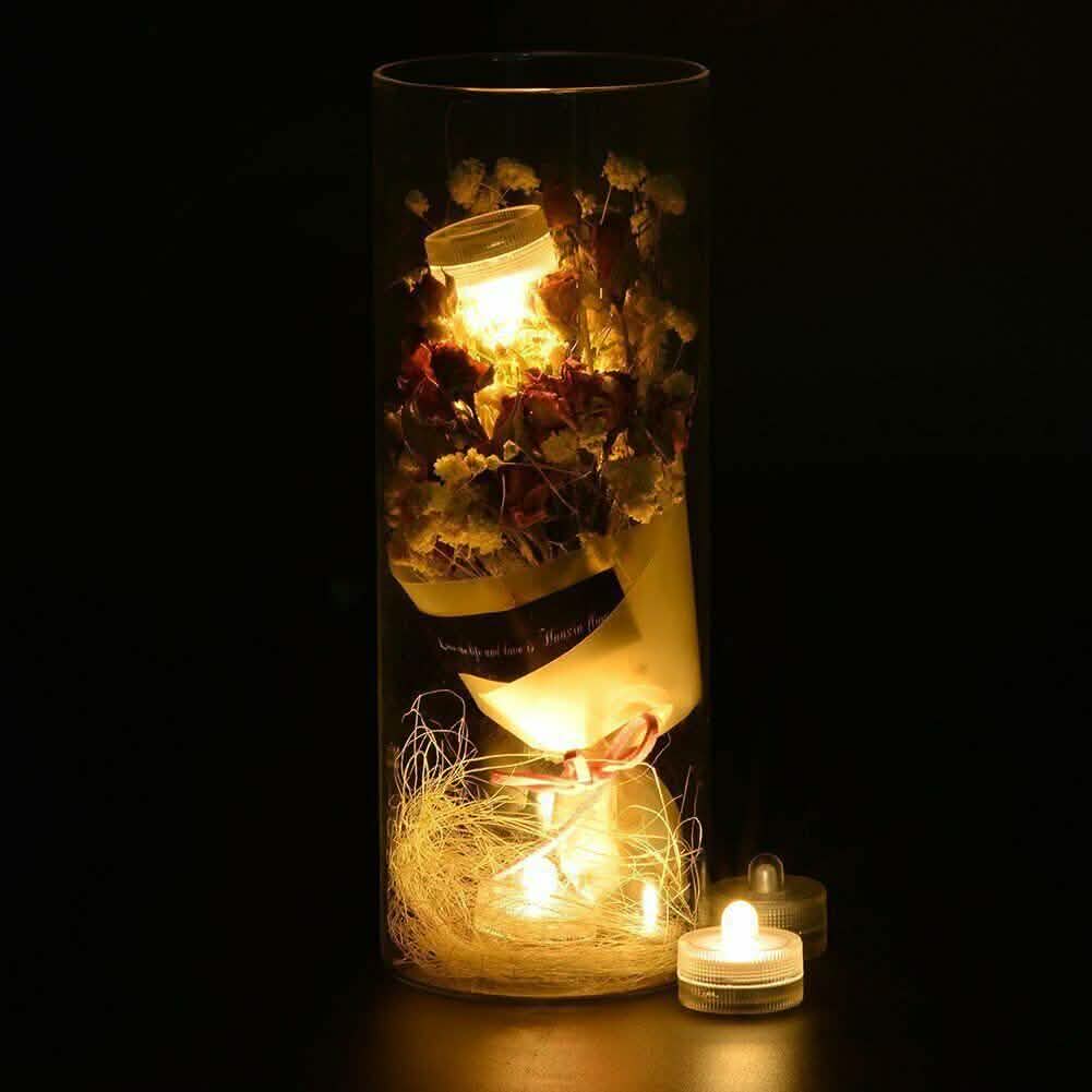 10-Pieces: Warm White Submersible Waterproof LED Tea Lights Flameless Candles Lighting & Decor - DailySale