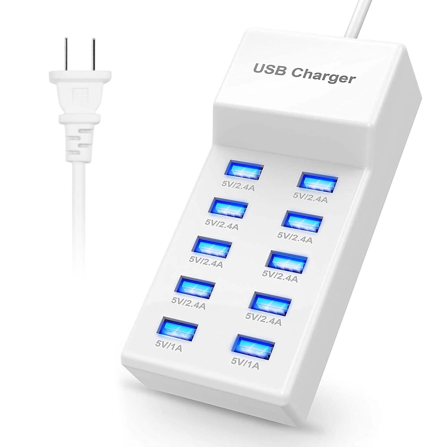10-Ports 50W USB Wall Fast Charging Power Adapter Mobile Accessories - DailySale