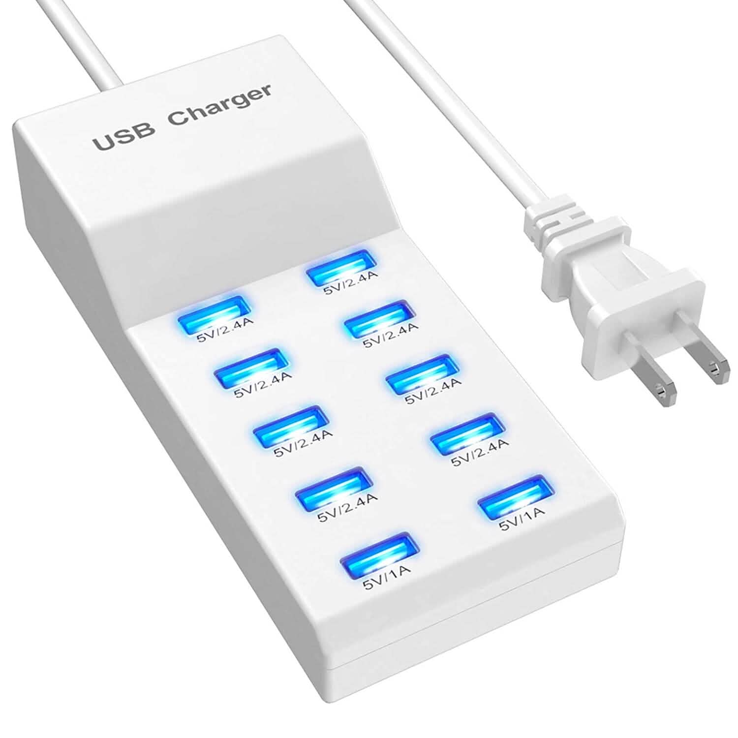 10-Ports 50W USB Wall Fast Charging Power Adapter Mobile Accessories - DailySale