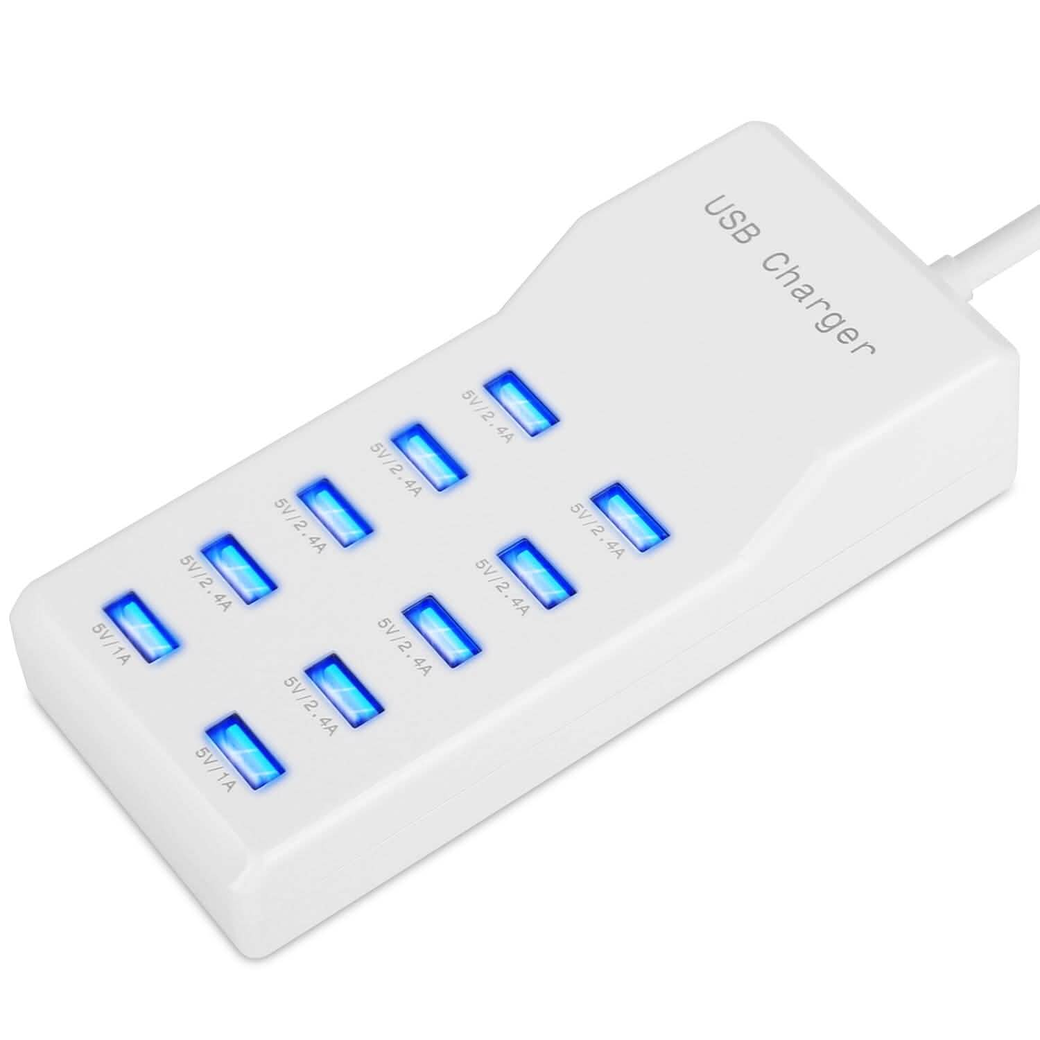 10-Ports 50W USB Wall Fast Charging Power Adapter Mobile Accessories - DailySale