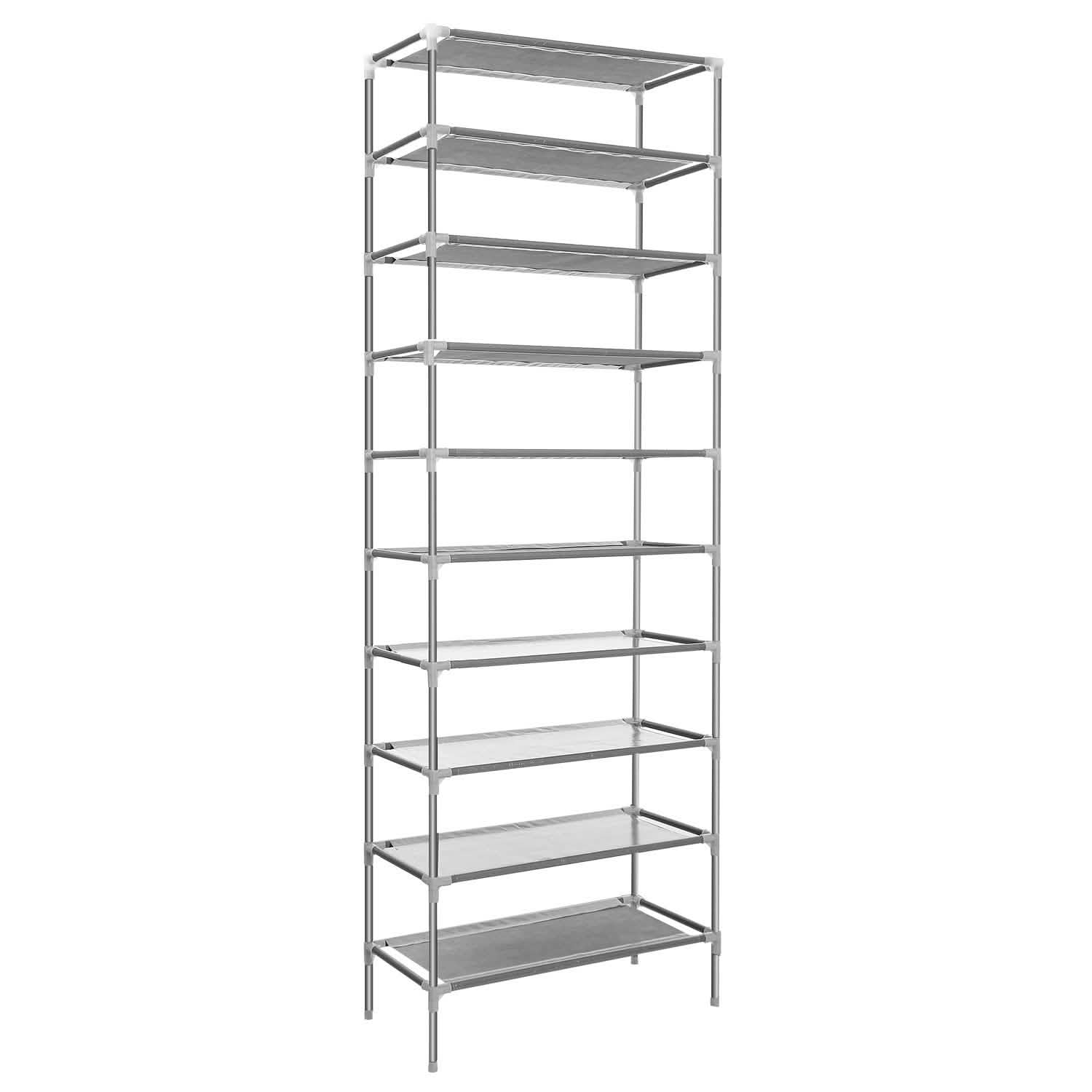 10-Tier Shoe Rack Shelves 27 Pairs Shoes Organizer Closet & Storage - DailySale