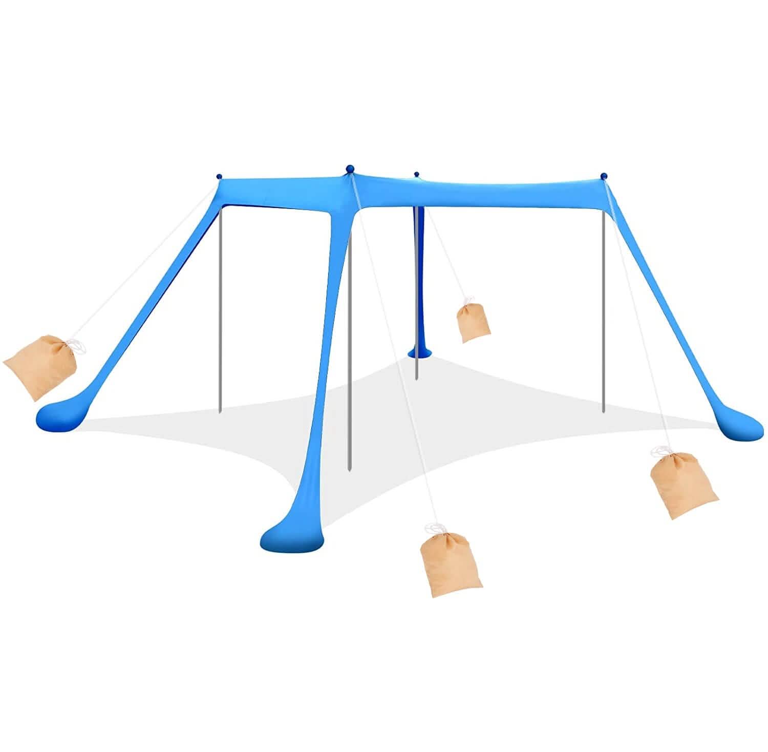 10 x 10 ft Sun Shelter Family Beach Tent Outdoor Shade UPF50+ with Sandbag Sports & Outdoors - DailySale