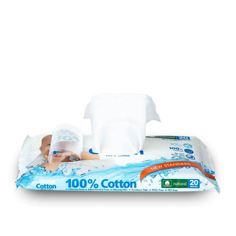 100% Organic Cotton Wet Wipes - Travel Pack 20CT Wellness & Fitness - DailySale