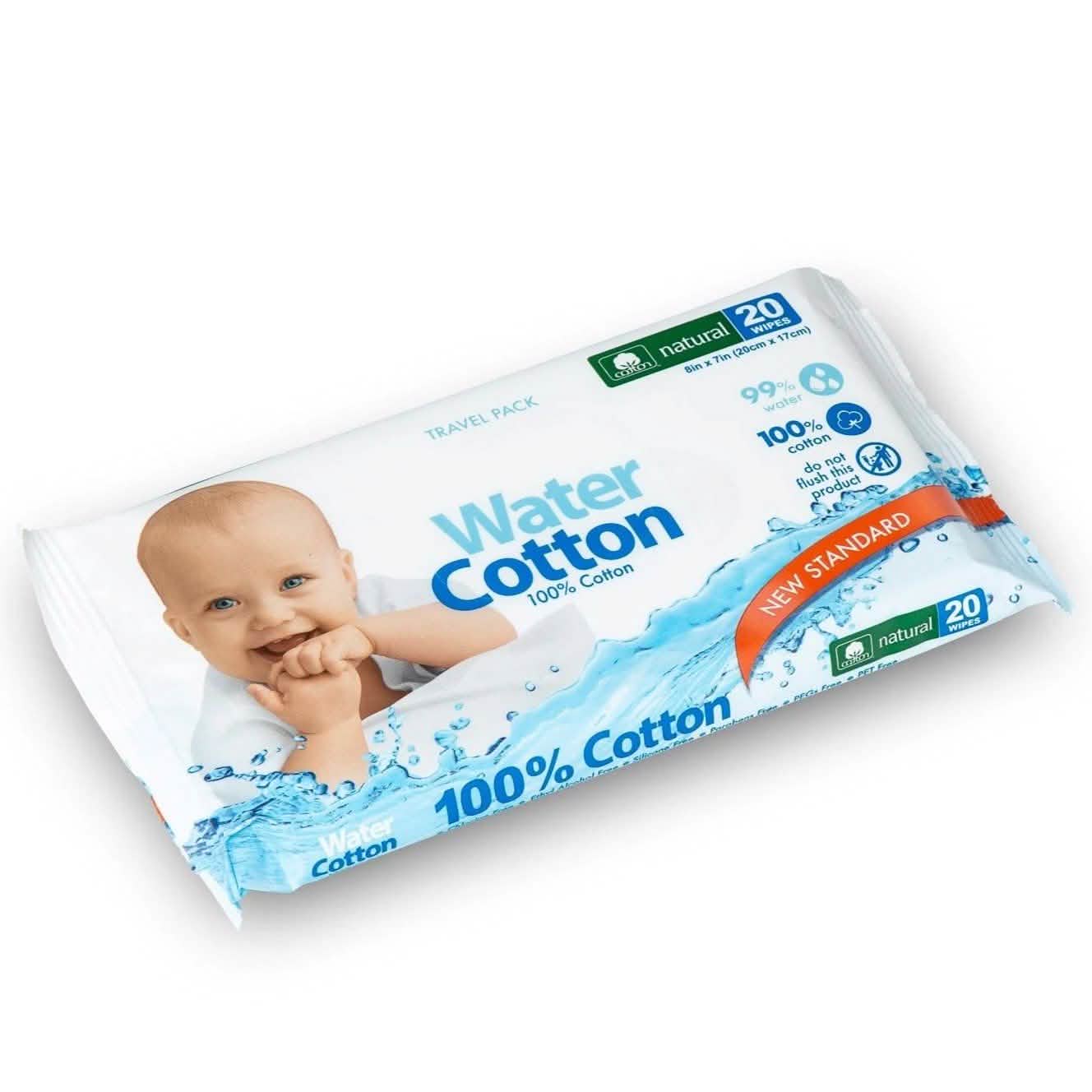 100% Organic Cotton Wet Wipes - Travel Pack 20CT Wellness & Fitness - DailySale