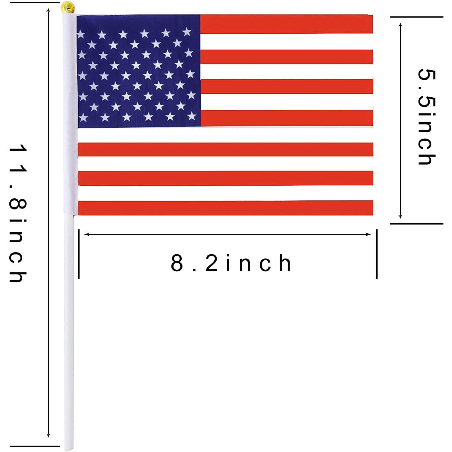 100-Pack: Handheld Small Miniature American Flag Holiday Decor & Apparel - DailySale