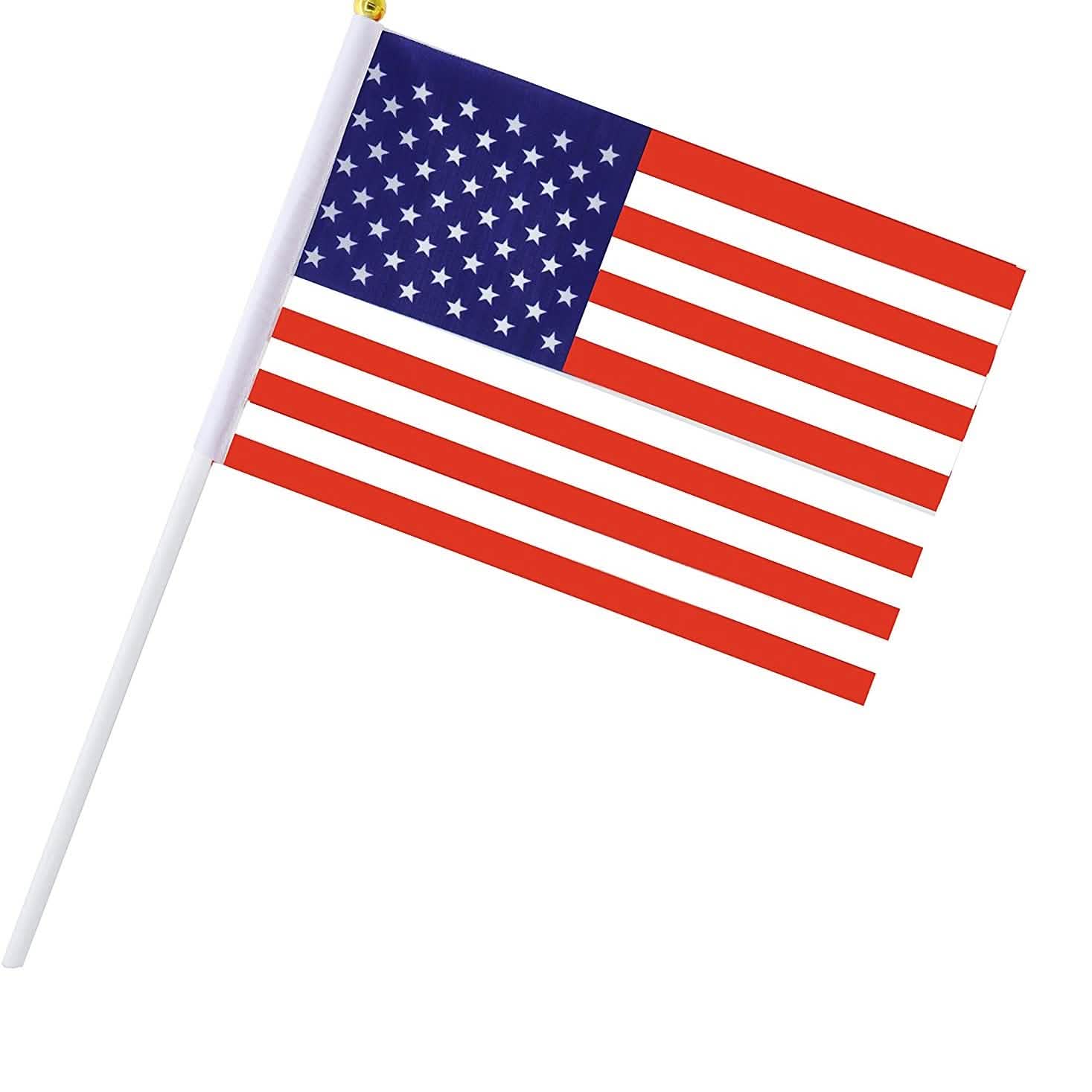 100-Pack: Handheld Small Miniature American Flag Holiday Decor & Apparel - DailySale