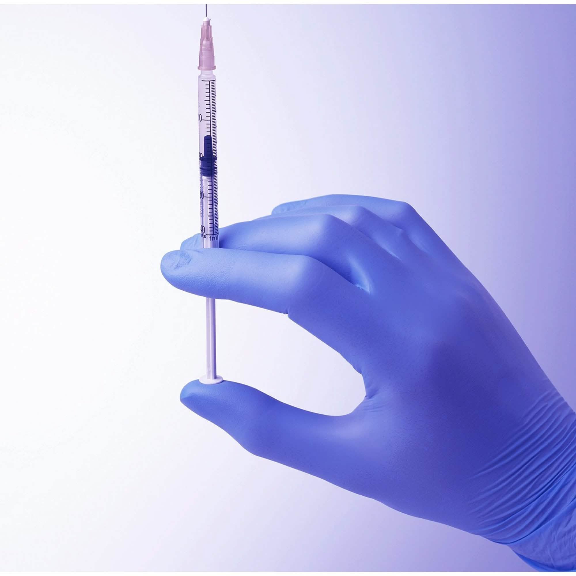 100-Pack: Nitrile Powder Free Violet Medium Gloves Face Masks & PPE - DailySale