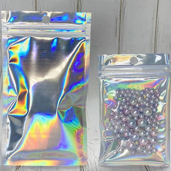 100-Pack: Resealable Holographic Foil Bags Kitchen Storage - DailySale