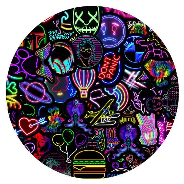 100-Piece: Cartoon Neon Light Graffiti Stickers Art & Craft Supplies - DailySale