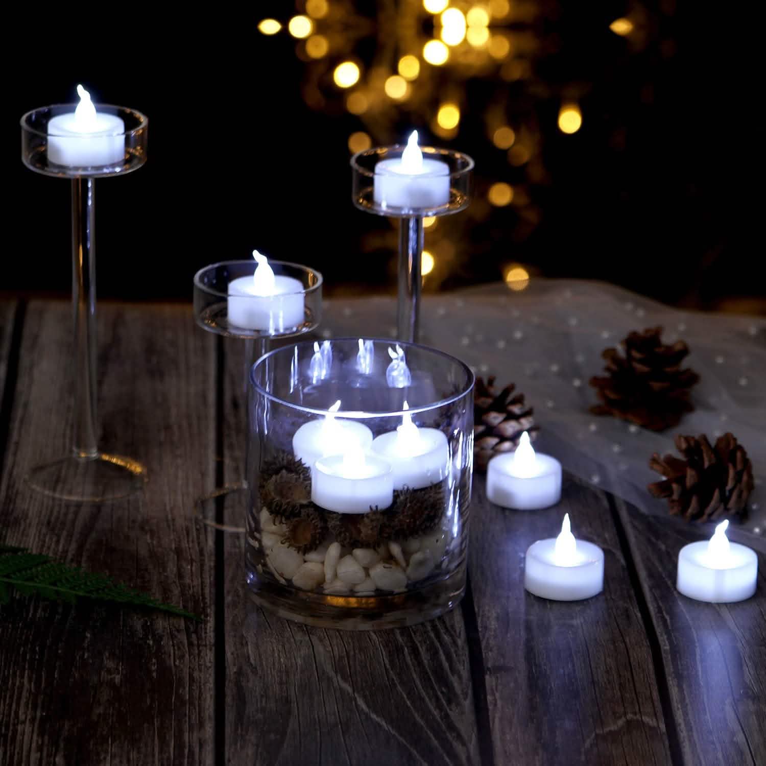 100-Piece: Cool White LED Tealight Flameless Smokeless Candles Indoor Lighting - DailySale