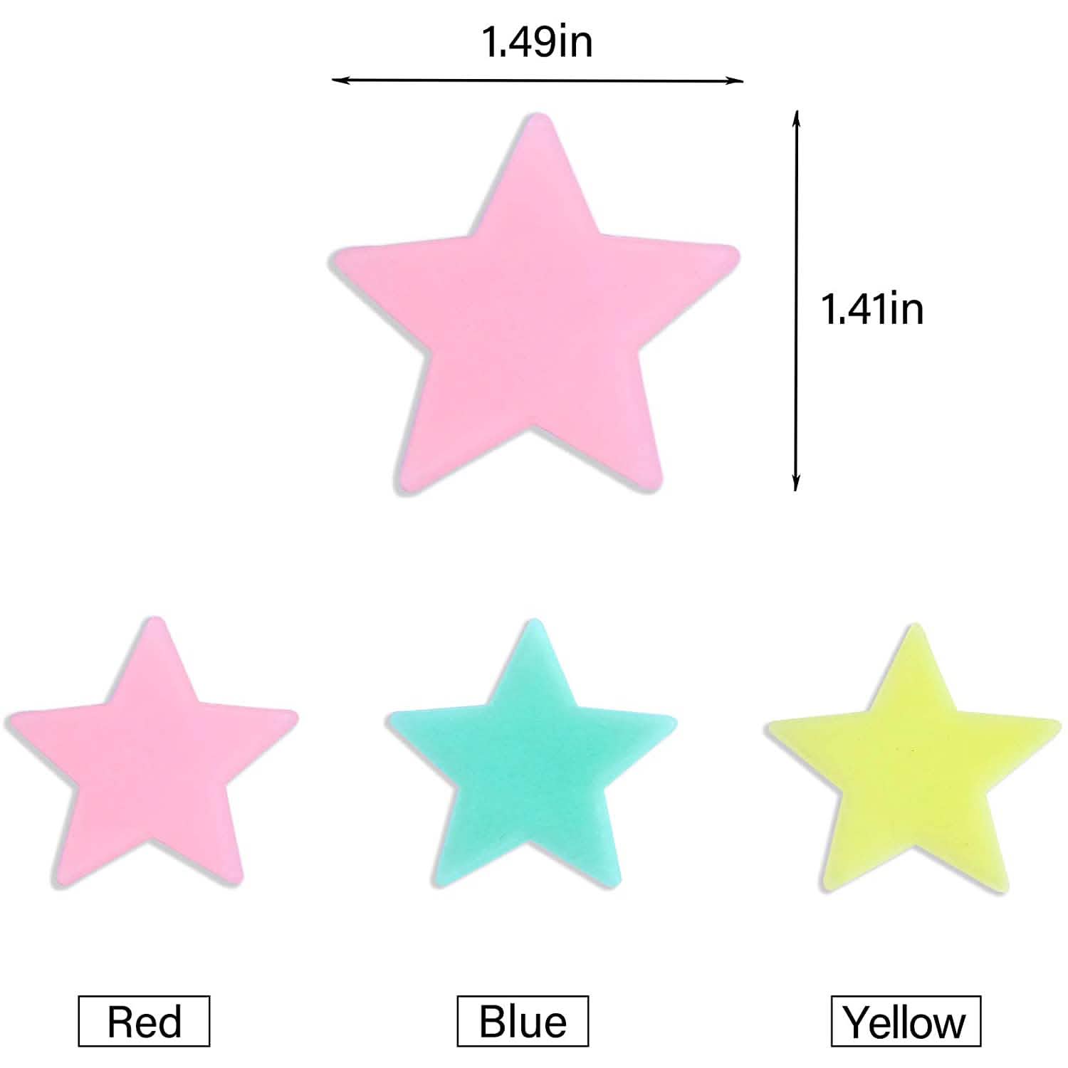100-Pieces: Colorful Luminous Stars Plastic Wall Sticker Art & Craft Supplies - DailySale