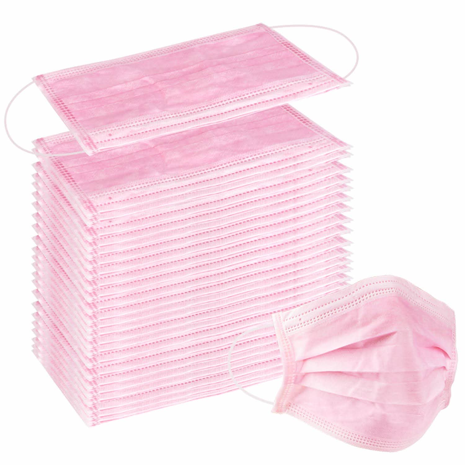 100-Pieces: Disposable 3 Ply Earloop Face Masks Face Masks & PPE - DailySale