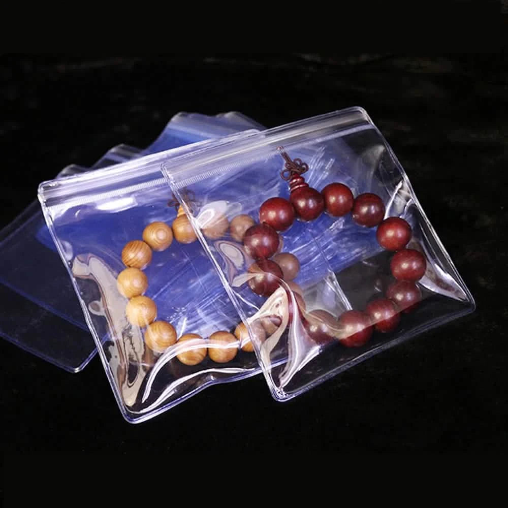 100-Pieces: Transparent PVC Plastic Storage Sealed Jewelry Bag Closet & Storage - DailySale