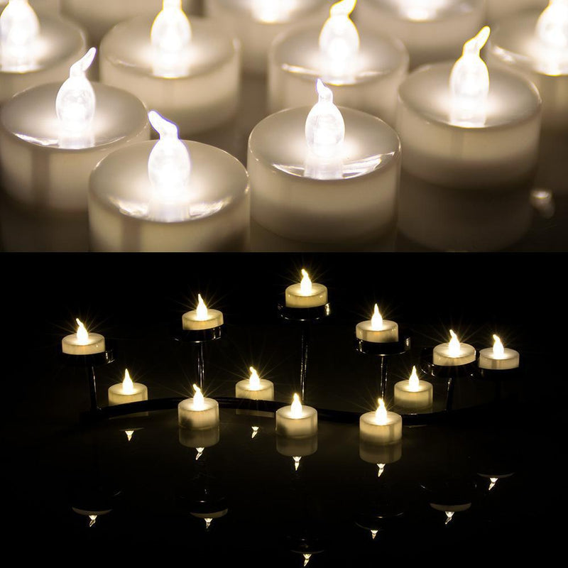 100-Pieces: White LED Candle Tea Light
