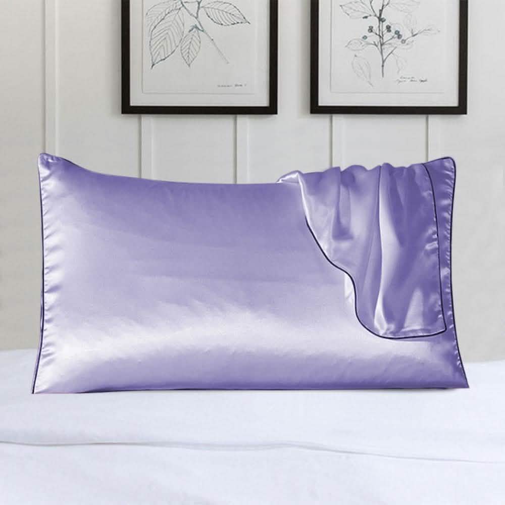 100% Silk Pillow Cover With Trim Linen & Bedding Lavender - DailySale