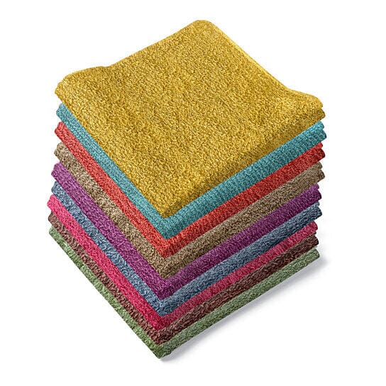 Cotton Washcloths Absorbent Body and Face Towels - 12 Pieces - Multicolor