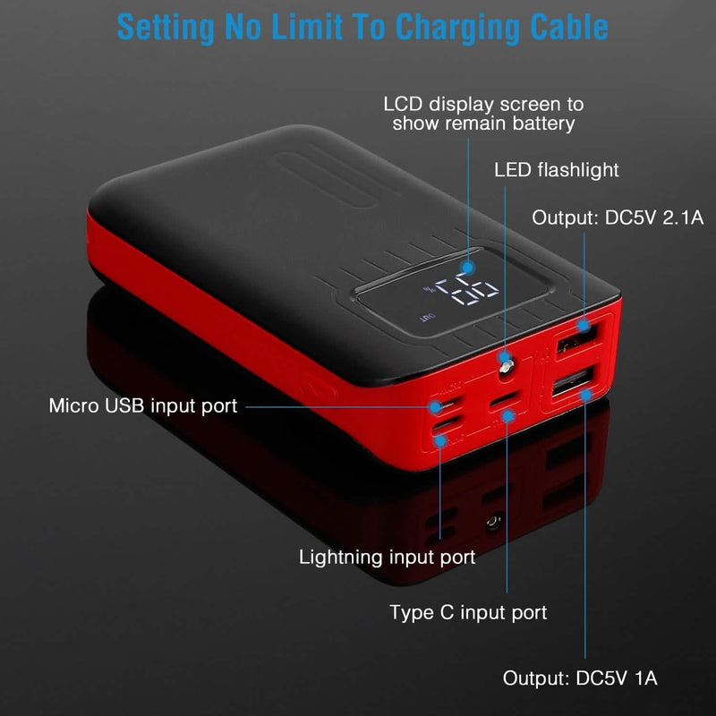 10000 mAh Portable Powerbank Dual USB Charger Port with LCD Display Mobile Accessories - DailySale