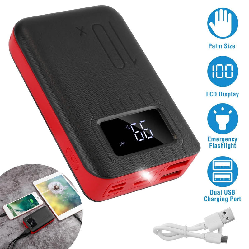10000 mAh Portable Powerbank Dual USB Charger Port with LCD Display Mobile Accessories - DailySale