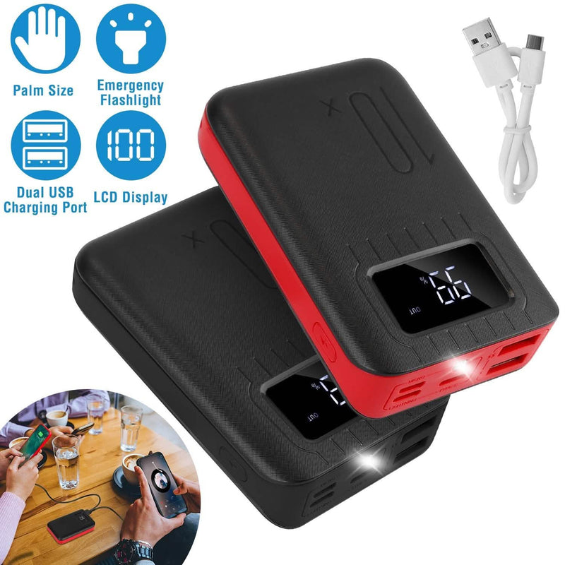 10000 mAh Portable Powerbank Dual USB Charger Port with LCD Display Mobile Accessories - DailySale