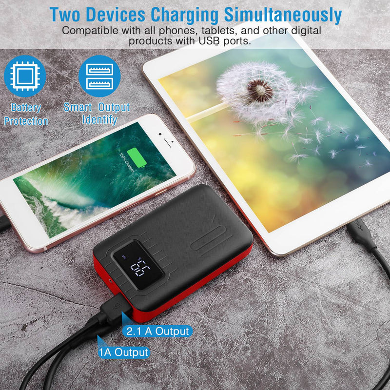 10000 mAh Portable Powerbank Dual USB Charger Port with LCD Display Mobile Accessories - DailySale