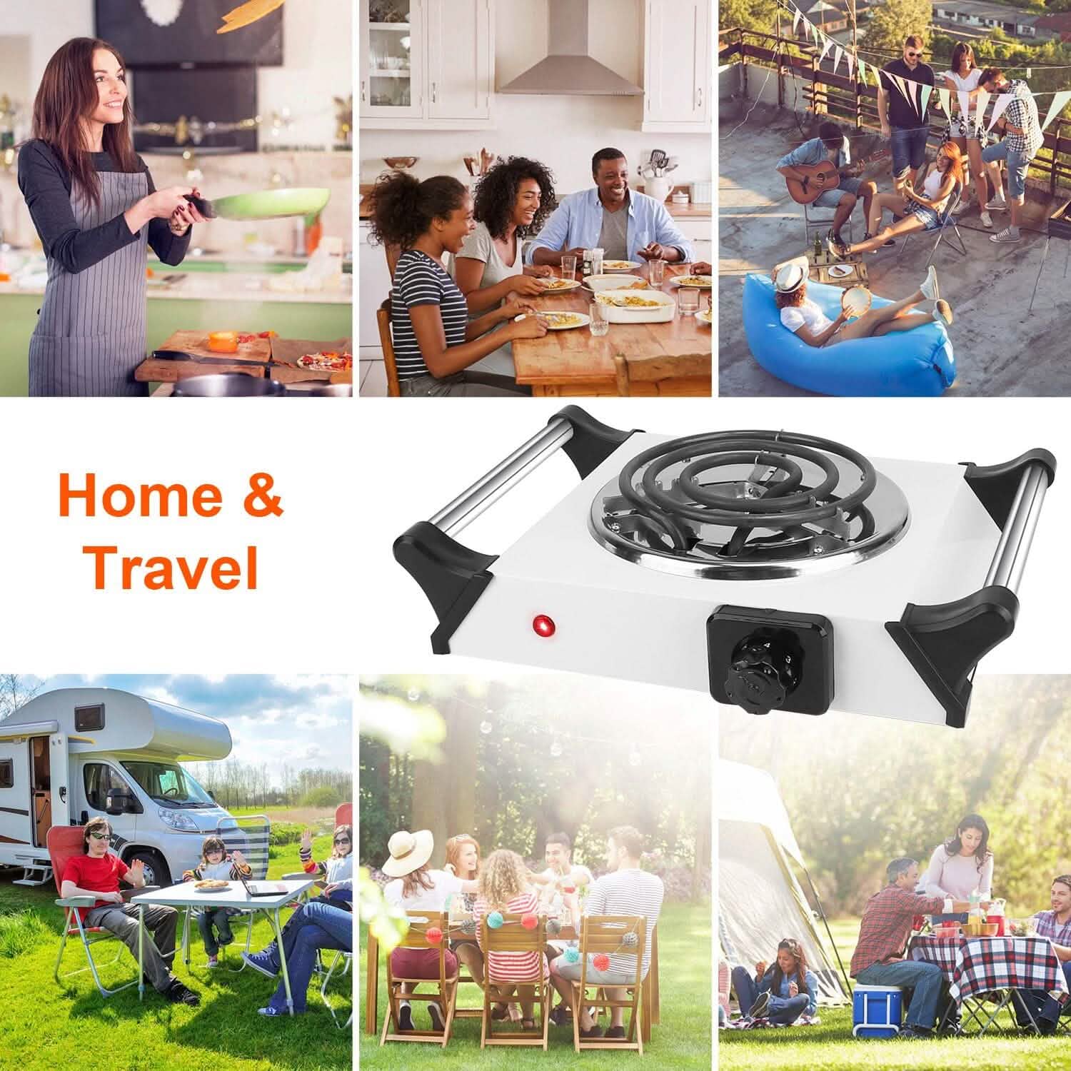 1000W Electric Burner Portable Coil Heating Hot Plate Stove Countertop Kitchen Appliances - DailySale