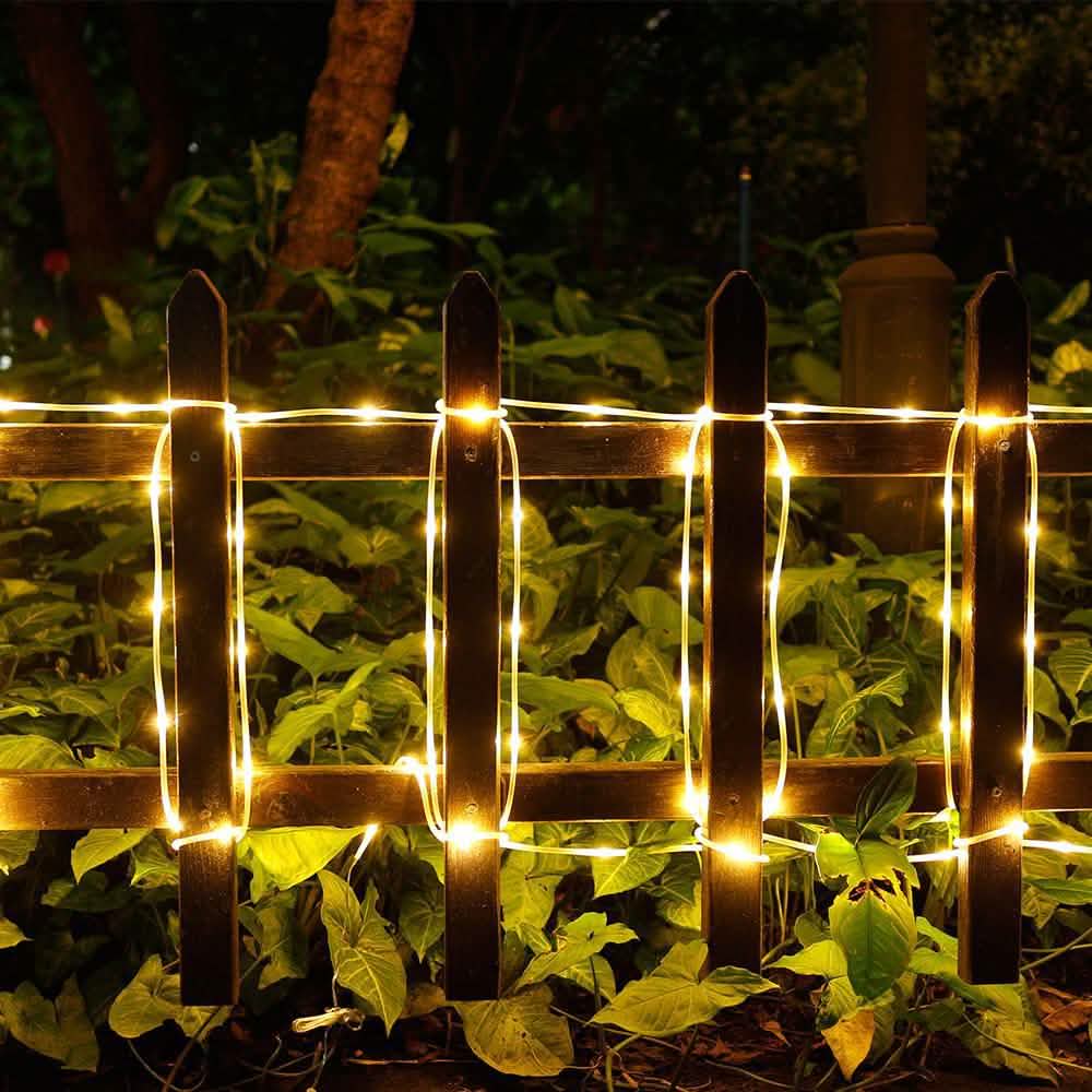 100LED Solar Power Fairy String Rope Light - Warm White Garden & Patio - DailySale