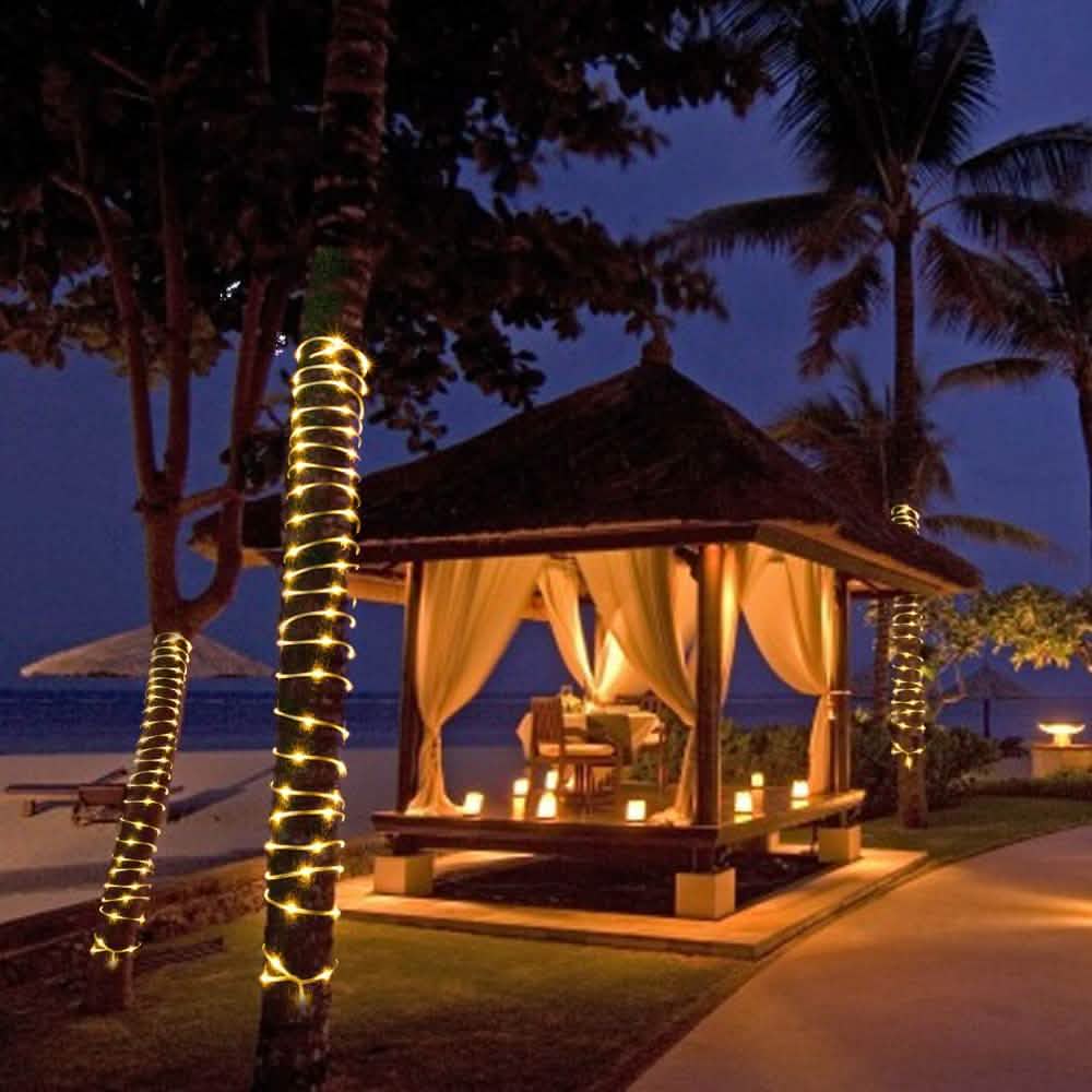 100LED Solar Power Fairy String Rope Light - Warm White Garden & Patio - DailySale