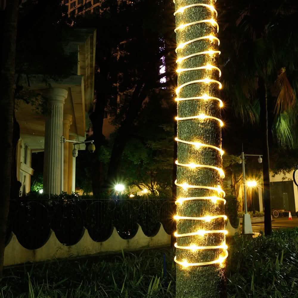 100LED Solar Power Fairy String Rope Light - Warm White Garden & Patio - DailySale
