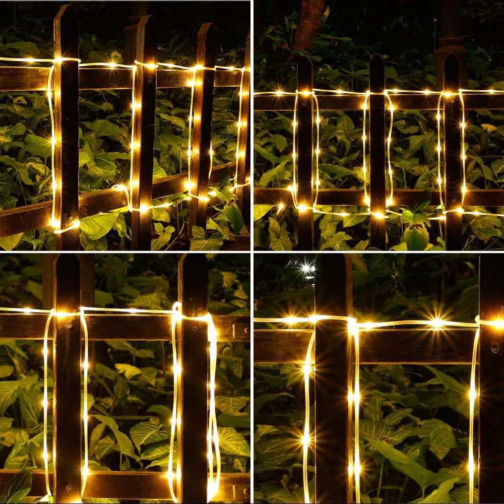 100LED Solar Power Fairy String Rope Light - Warm White Garden & Patio - DailySale