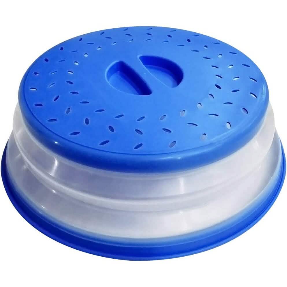 10.5 inch Collapsible Food Plate Lid Cover Kitchen Tools & Gadgets Sky Blue - DailySale