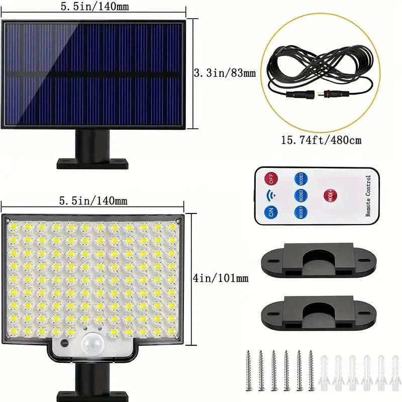 106LED Super Bright Motion Sensor Solar Power LED Garden Wall Light Outdoor Lighting - DailySale