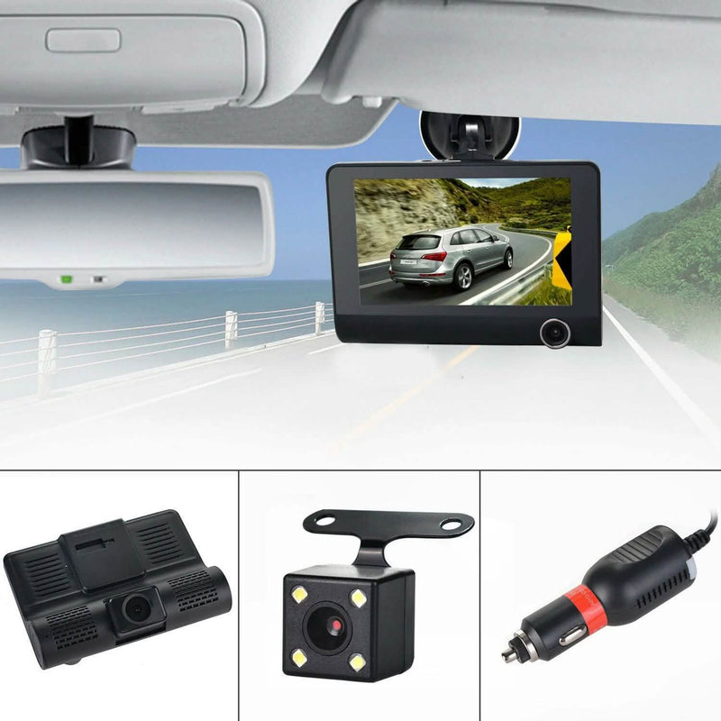 1080P 4" Dual Lens HD Car DVR Rearview Video Dash Cam Recorder Camera G-sensor Automotive - DailySale