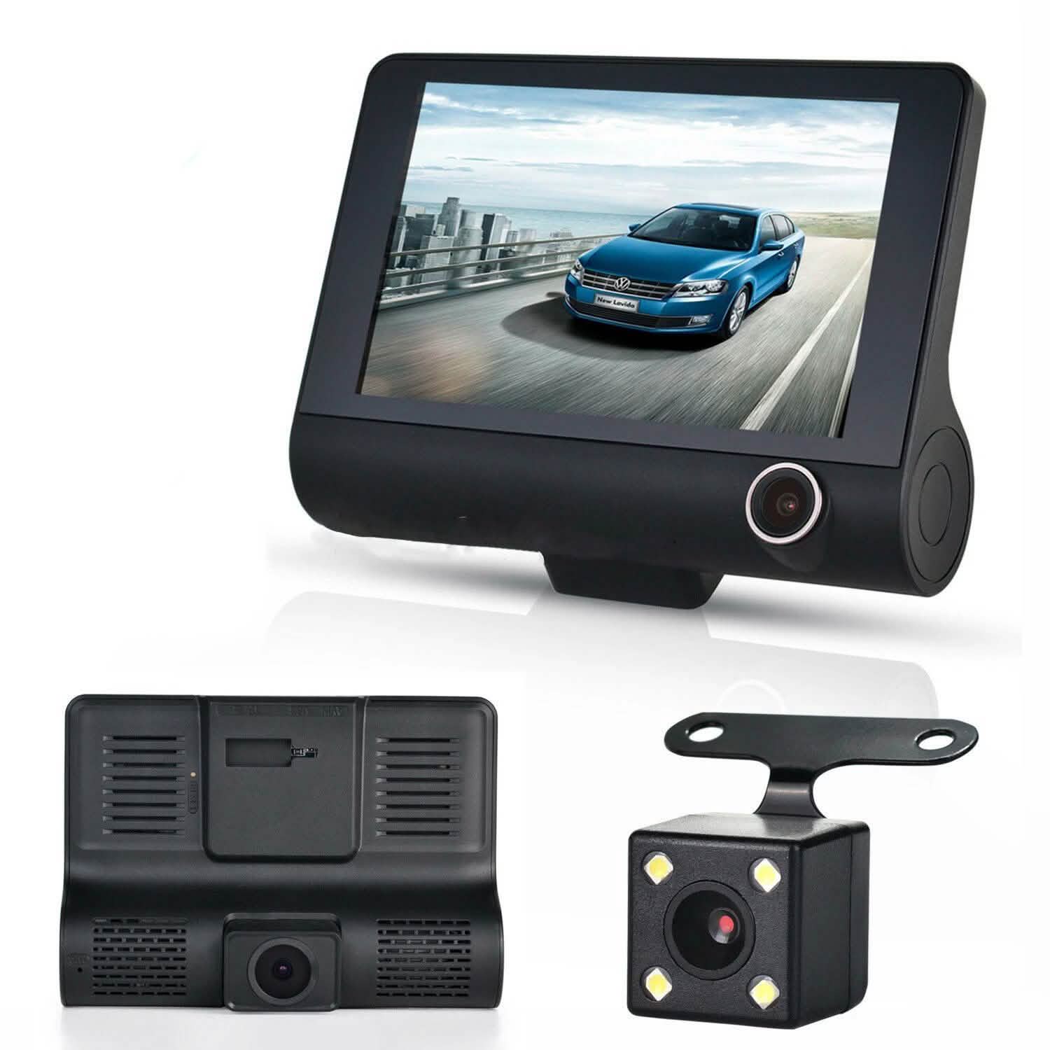 1080P 4" Dual Lens HD Car DVR Rearview Video Dash Cam Recorder Camera G-sensor Automotive - DailySale