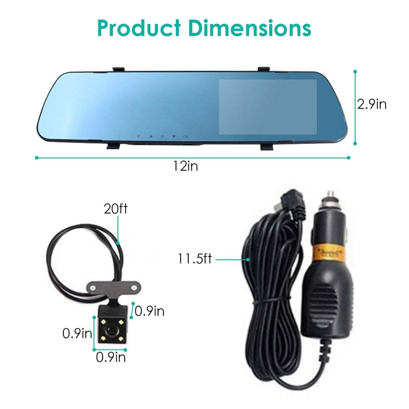 1080P Car DVR 4.3inches Dash Cam with 140° Angle Loop Recording Automotive - DailySale