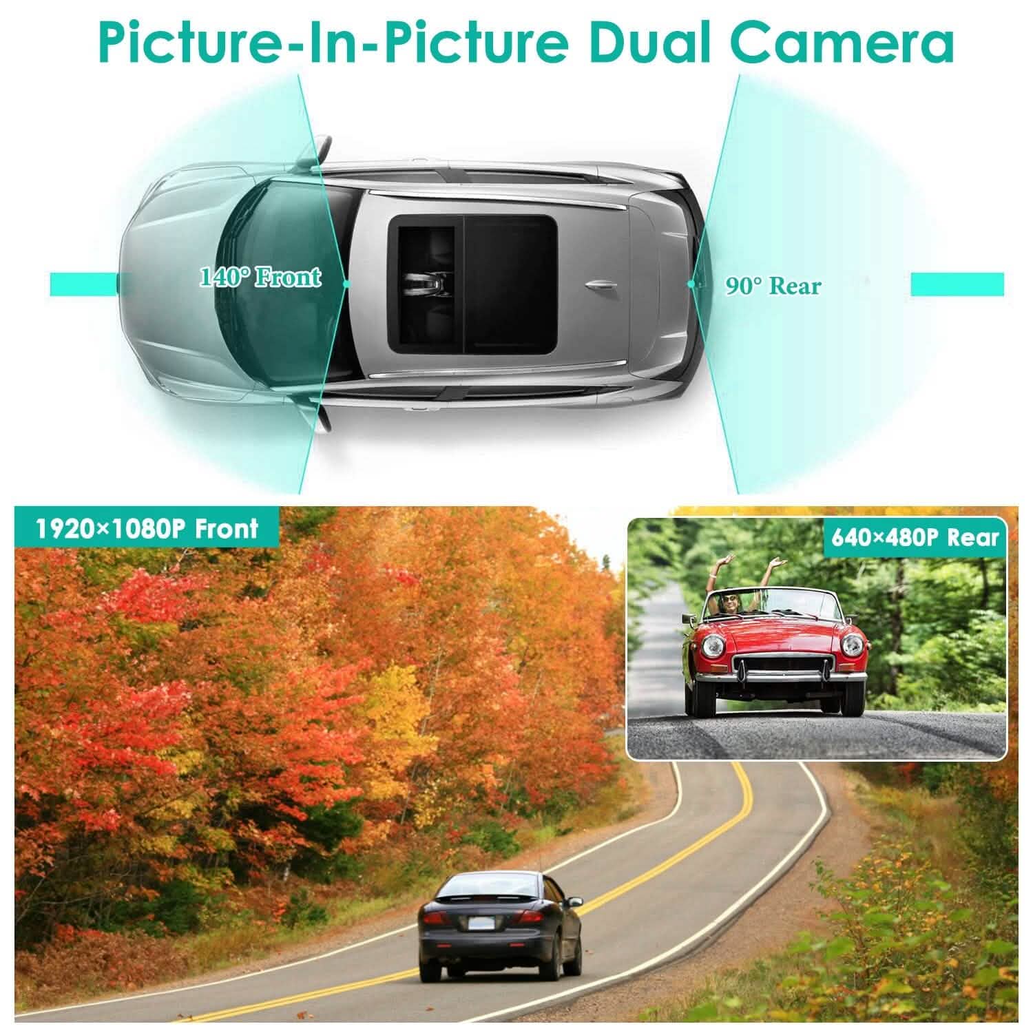 1080P Car DVR 4.3inches Dash Cam with 140° Angle Loop Recording Automotive - DailySale