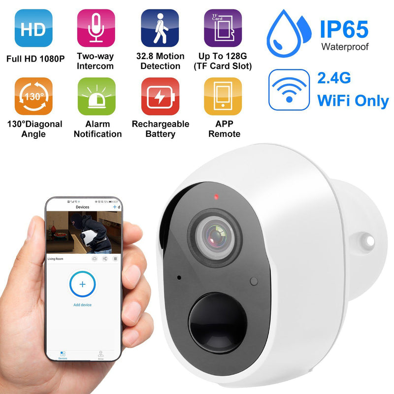 1080P FHD WiFi IP Two-Way Audio Security Surveillance Camera Cameras & Drones - DailySale