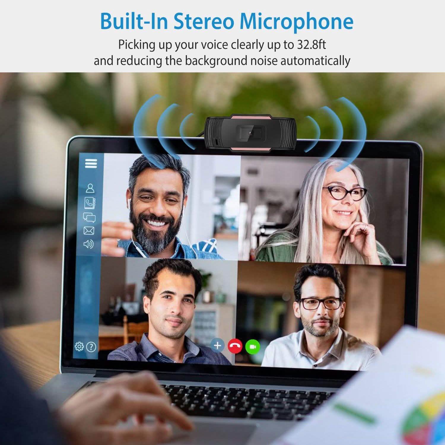 1080P USB Webcam 170 Degree Vertical Adjustment with Clip Computer Accessories - DailySale