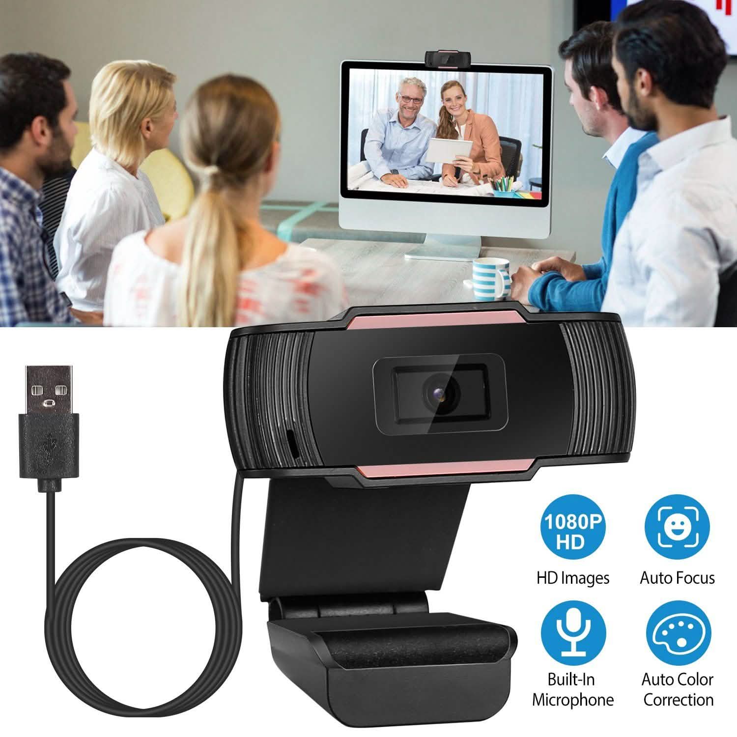 1080P USB Webcam 170 Degree Vertical Adjustment with Clip Computer Accessories - DailySale