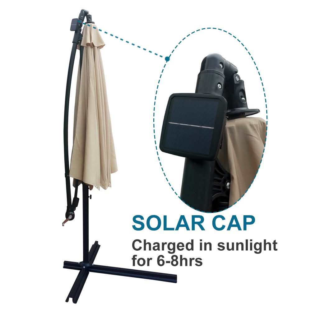 10ft Solar-Powered Patio Umbrella Garden & Patio - DailySale