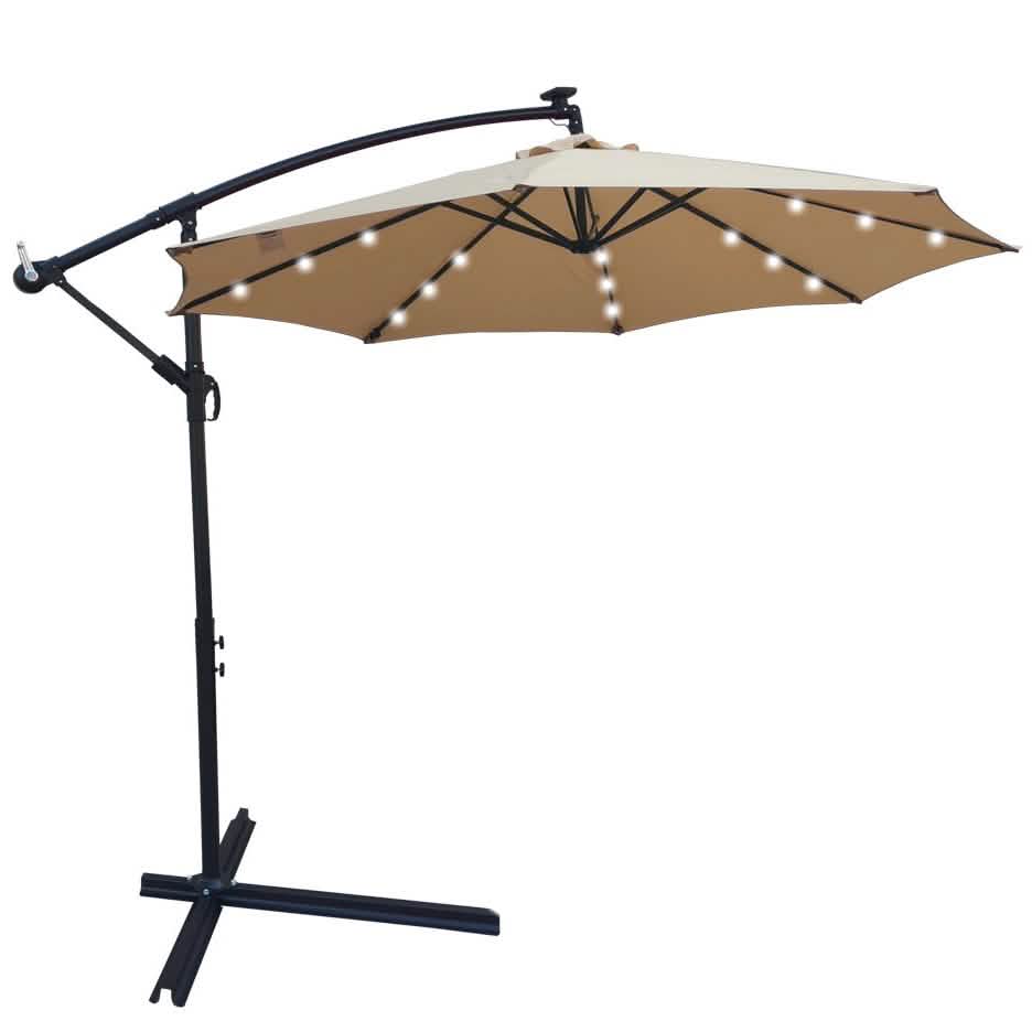 10ft Solar-Powered Patio Umbrella Garden & Patio - DailySale