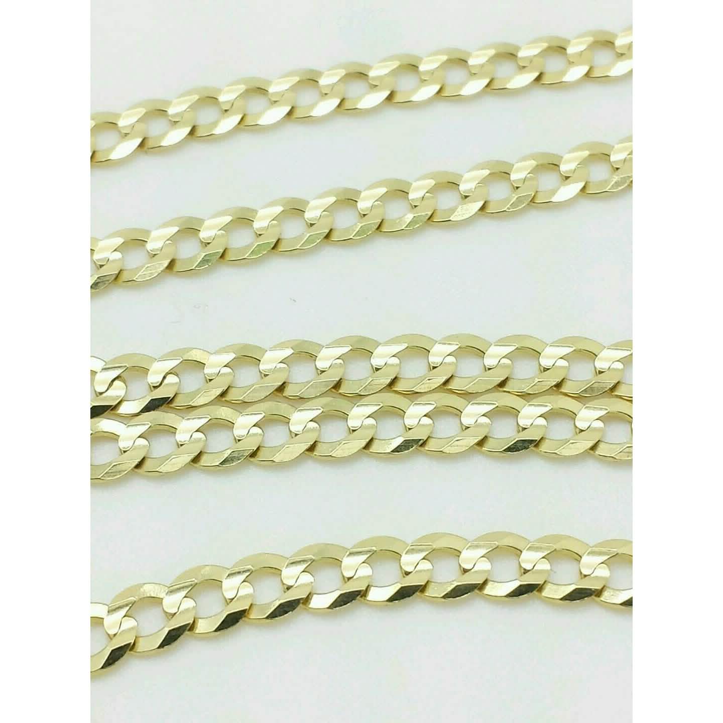 10K Genuine Solid Yellow Gold Cuban Necklace Chain Necklaces - DailySale