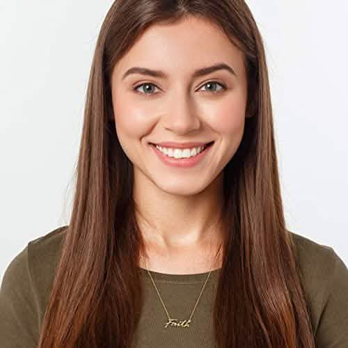 10K Gold Faith Necklace for Women Adjustable from 16" to 18" Necklaces - DailySale