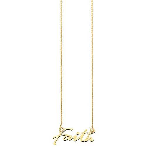 10K Gold Faith Necklace for Women Adjustable from 16" to 18" Necklaces - DailySale