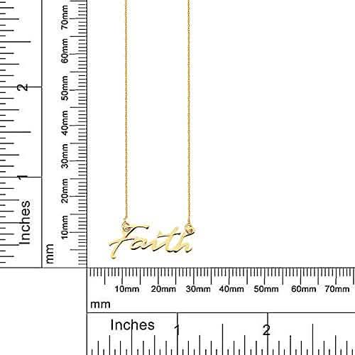 10K Gold Faith Necklace for Women Adjustable from 16" to 18" Necklaces - DailySale